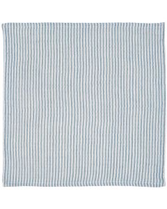Stofserviet dobbeltvævet lyseblå/hvid stribet