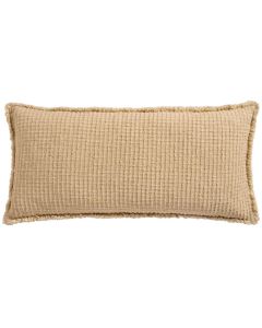 Pudebetræk 80x35cm Groftvævet i ternet mønster + frynser