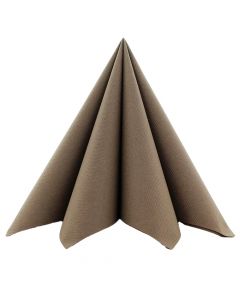 Sovie stofligende serviet 40x40cm - 12stk Brun