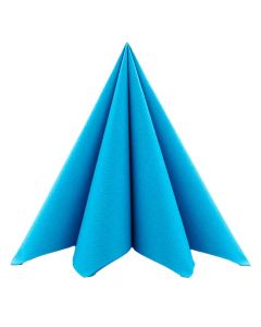 Mank stofligende serviet - 40x40cm - 50stk Aqua blue