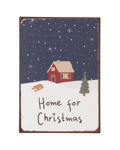 Metalskilt Home for Christmas stjernenat