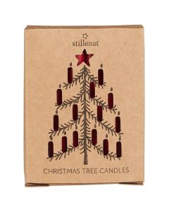 Æske m/12 kertelys rød stearin svanemærket