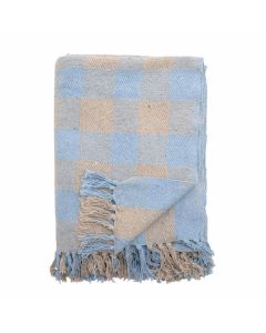 Largs Plaid, Blå, Genanvendt Bomuld