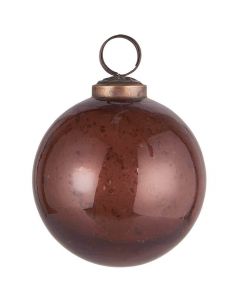 Julekugle pebbled glas coral almond - Ø8cm