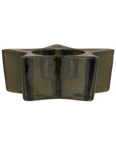 Stage glas t/fyrfadslys grøn stjerneformet