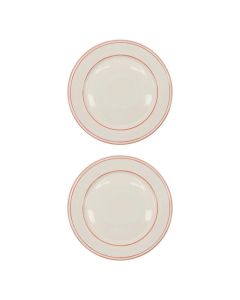 Nicolas Vahé Bistro Middagstallerken 2stk - Hvid / Rød