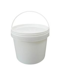 Spand med låg og hank - Hvid - 5 liter