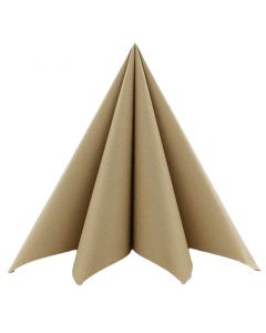 Sovie stofligende serviet 40x40cm - 12stk Naturbrun