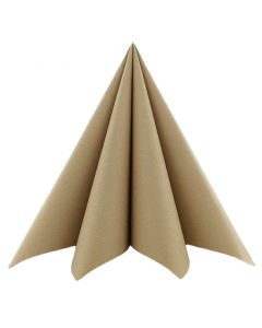 Mank stofligende serviet - 40x40cm - 50stk Naturbrun
