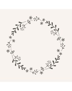 Ib Laursen Middagsserviet 3-lags 50stk - Sort Blomsterkrans