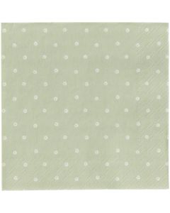 Ib Laursen Frokostserviet 3-lags 20stk - Blå blomster og lyserøde striber