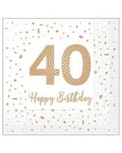 Sovie Frokostserviet 3-lags 20stk - Happy Birthday 40 år