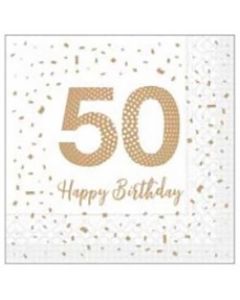 Sovie Frokostserviet 3-lags 20stk - Happy Birthday 50 år