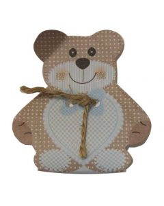 Æske Bamse lyseblå 35x25x60mm 10stk