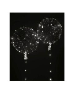 Ballon m/hvid led lyskæde - 2stk