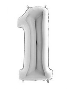 Ballon tal sølv nr.1 - 65cm