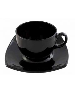 Delice kop og underkop - sort glasporcelæn 6 stk