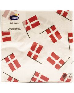 Duni serviet 33x33 3lags 20stk - Danske Flag