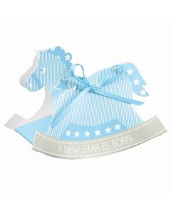 Æske Star Gyngehest Blå 12x9cm 10stk