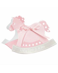 Æske Star rosa gyngehest 120x35x90 10stk