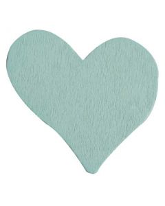 Hjerte i træ - Mint blå