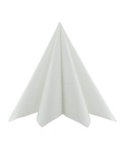 Mank Stofligende Serviet 40x40cm 50stk - Hvid