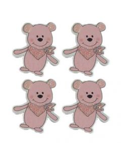 Bamse lyserød ca 3x3,5cm 12 stk pr. pose