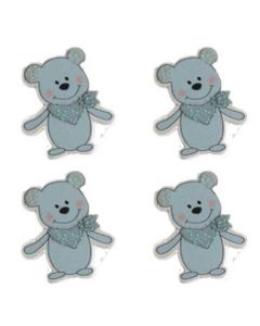 Bamse lyseblå ca 3x3,5cm 12 stk pr. pose