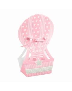 Æske Star Luftballon Rosa 6x14,5cm 10stk