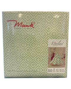 Mank Stofligende Middagsserviet 50stk - Lagos-Base (Grøn)