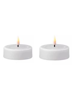 Deluxe LED Fyrfadslys 6cm 2stk - Hvid