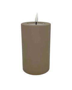 Deluxe LED Bloklys Udendørs 7,5x12,5cm - Mokka