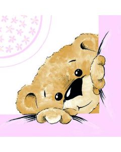 Sovie serviet 40x40 Teddy rosa 12stk