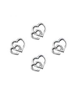 Sølvhjerter strø - 25stk