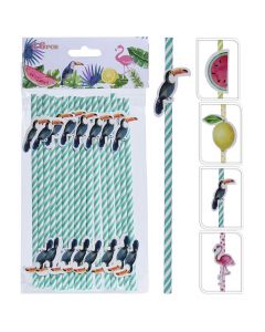 Papsugerør stribet - 16stk