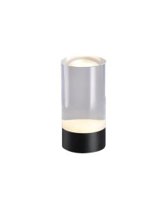 Uyuni LED Genopladelig 6x12cm - Glas Sort