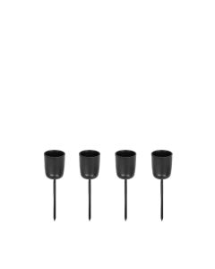 Uyuni Spike Lysholder til LED Bloklys 6,3x7,2cm 4stk - Mat Sort